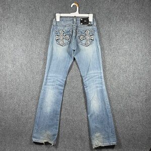 Vintage Y2K Miss Me JP5854B Boot Cut Jeans Size 26 Distressed Light Wash #1191